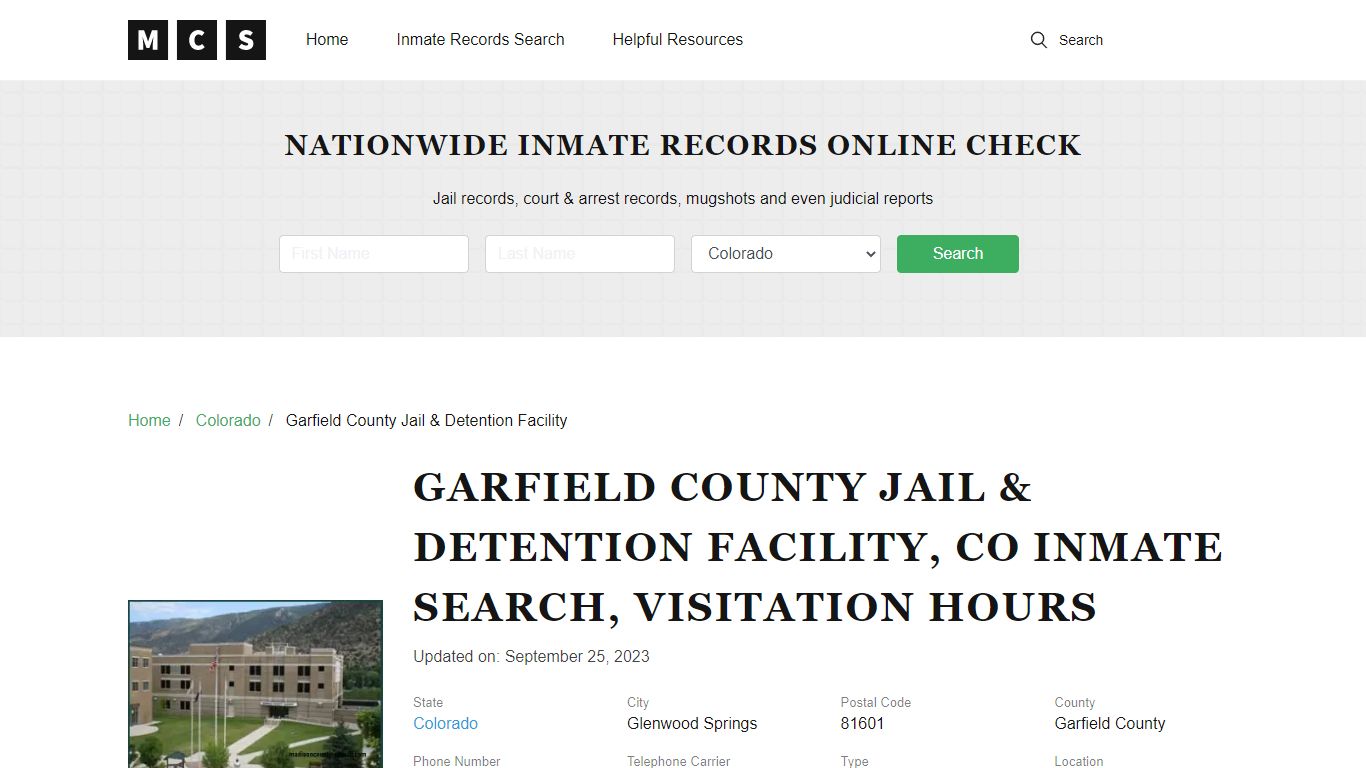 Garfield County, CO Jail Inmates Search, Visitation Rules